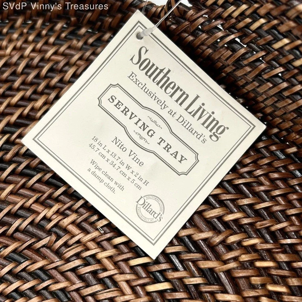 Southern Living Dillard's Oval Serving Tray Woven Nito Vine 18 Inch NWT